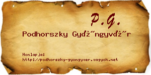 Podhorszky Gyöngyvér névjegykártya